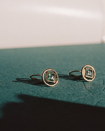 Jardin Earrings (princess-cut sapphire)